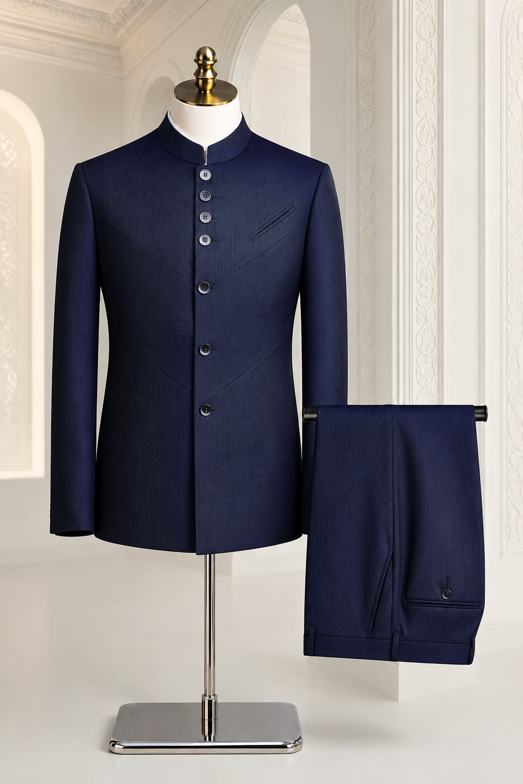 Royal Tang Safari Suit- Navy Blue
