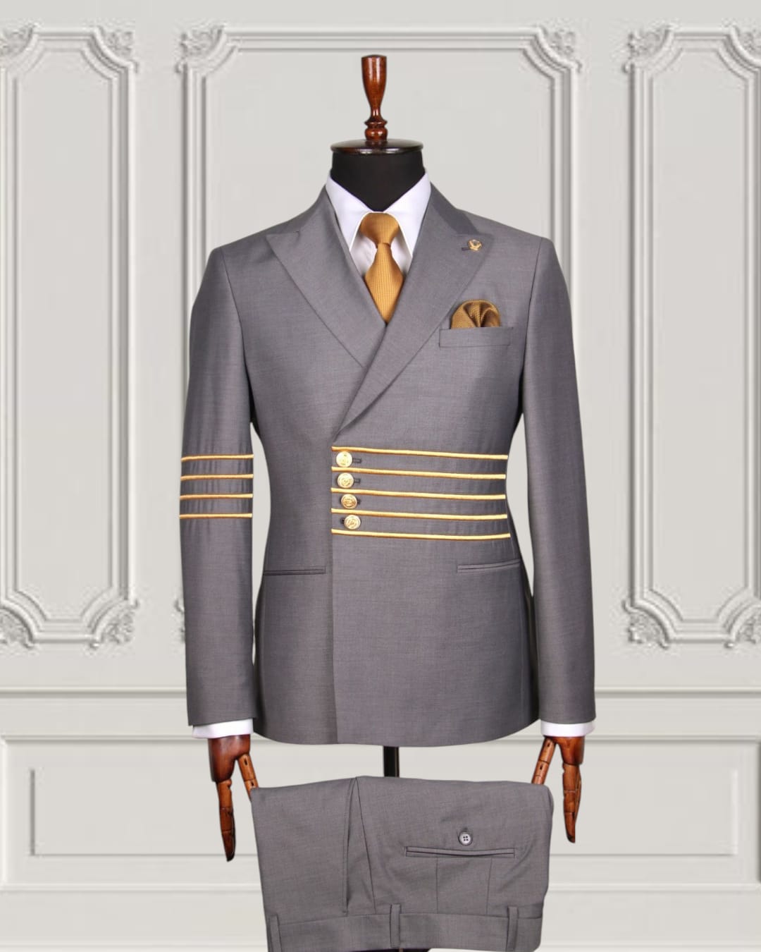 Classic Plain Double Breasted Suit with Timeless Elegance