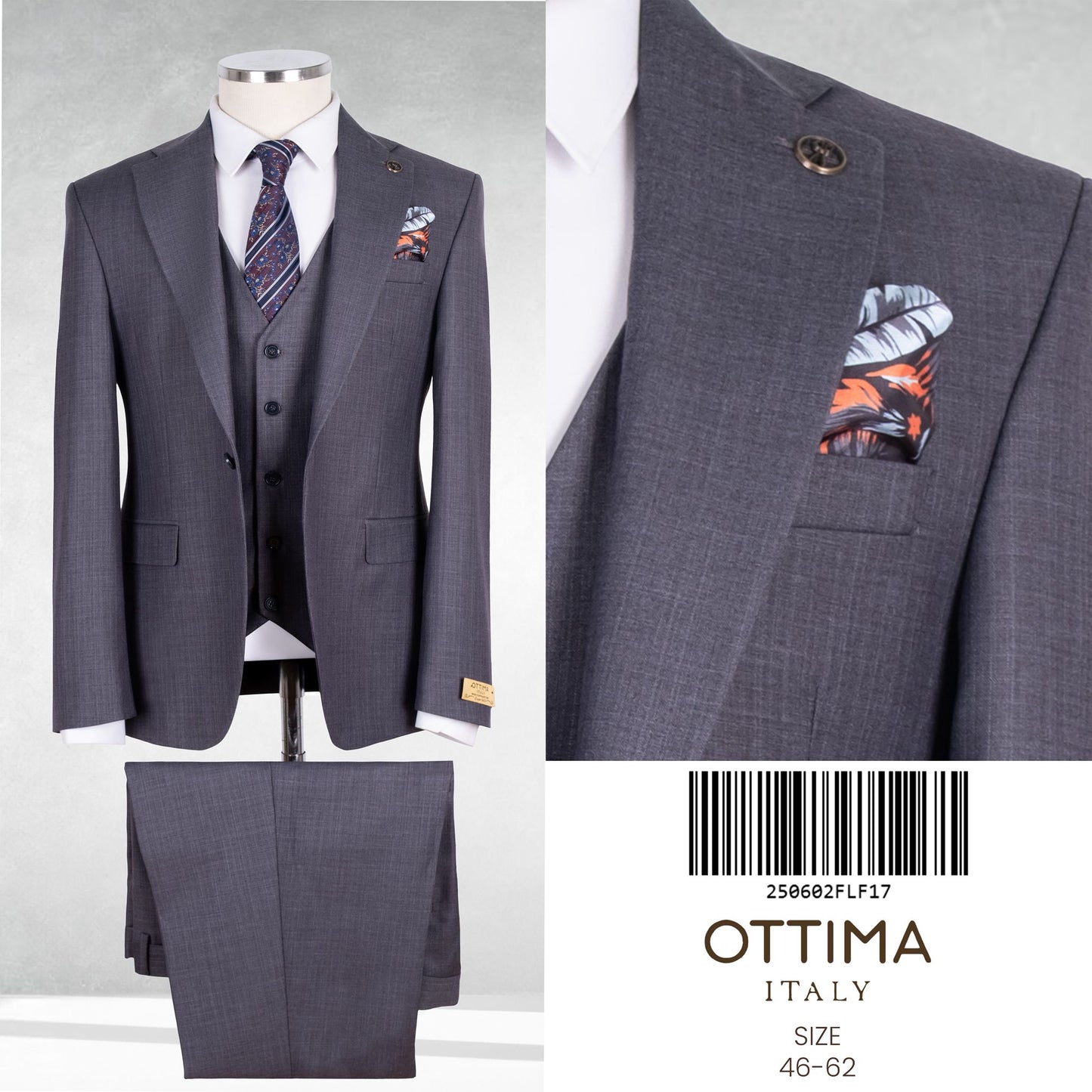 Classic Italian Three-Piece Suit with Timeless Elegance