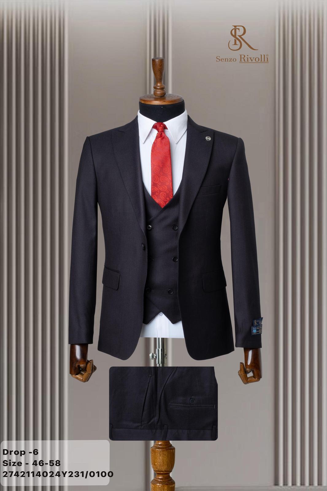 Classic Plain Three-Piece Suit with Timeless Elegance
