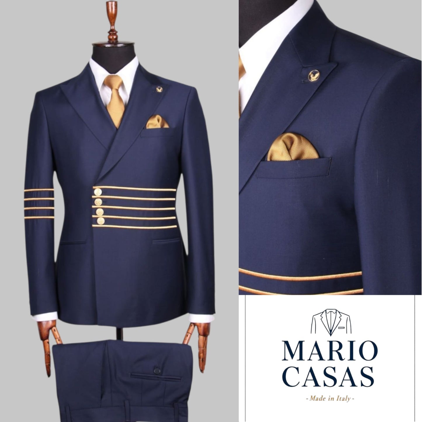 Mario Casas Designer Double Breasted Suit