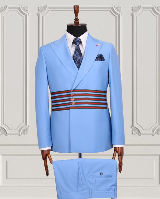 Mario Casas Designer Double Breasted Suit