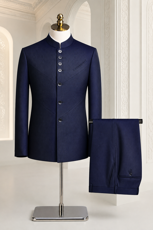 Royal Tang Safari Suit- Navy Blue