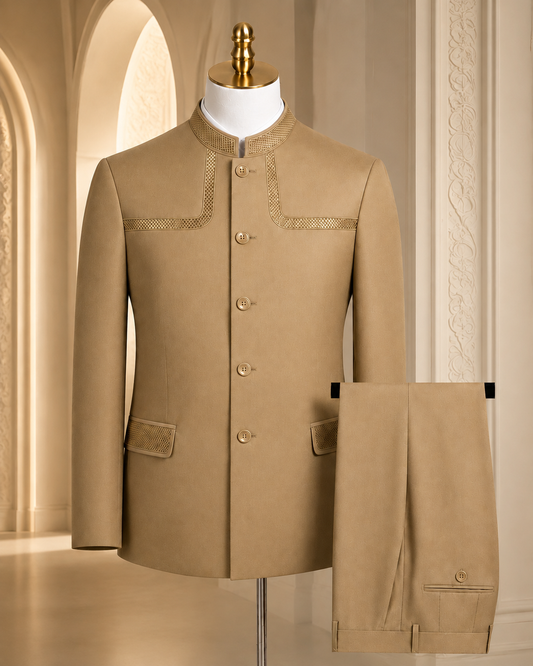Royal Tang Safari Suit- Beige Colour