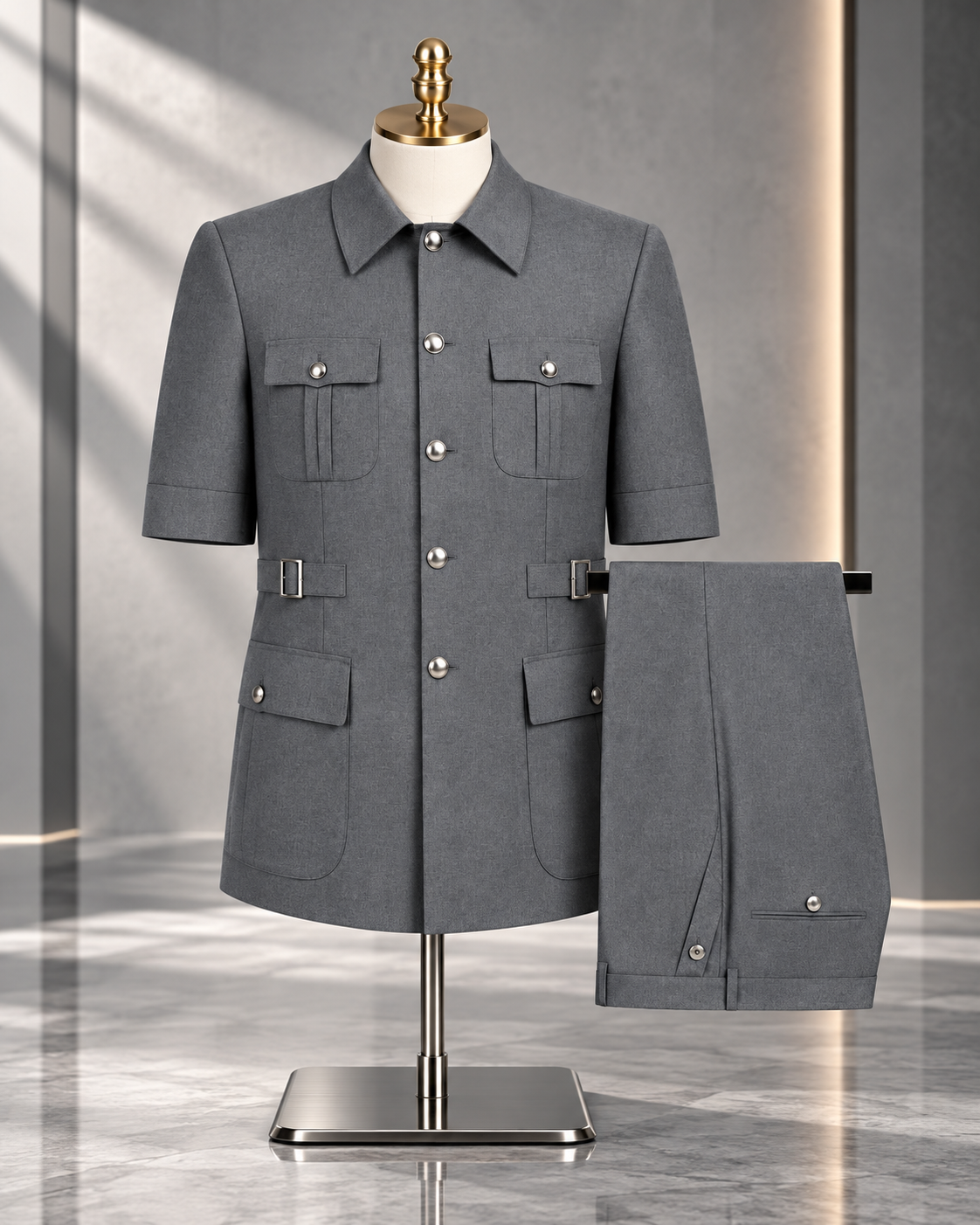 Executive Short Sleeves Safari Collection - Grey