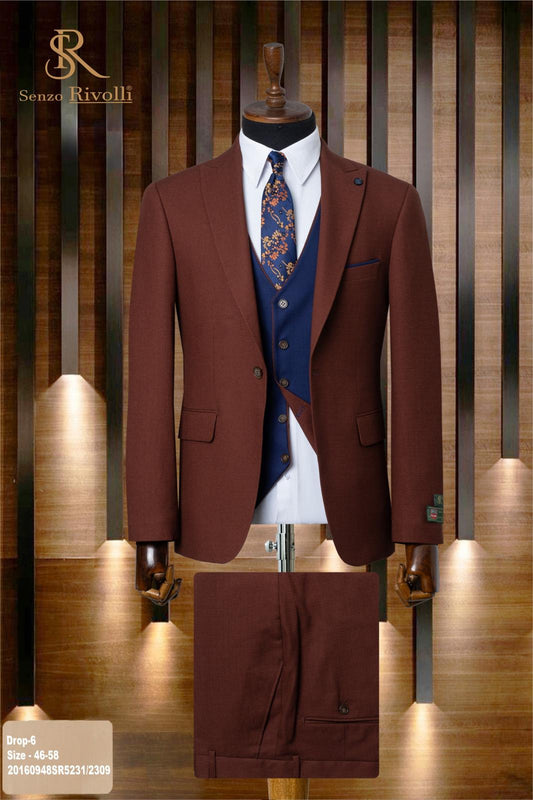 Classic Plain Three-Piece Suit with Timeless Elegance