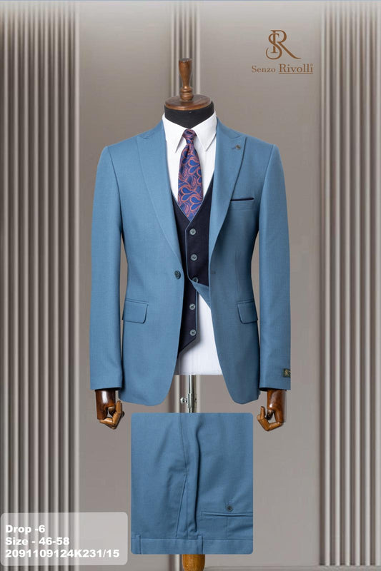 Classic Plain Three-Piece Suit with Timeless Elegance