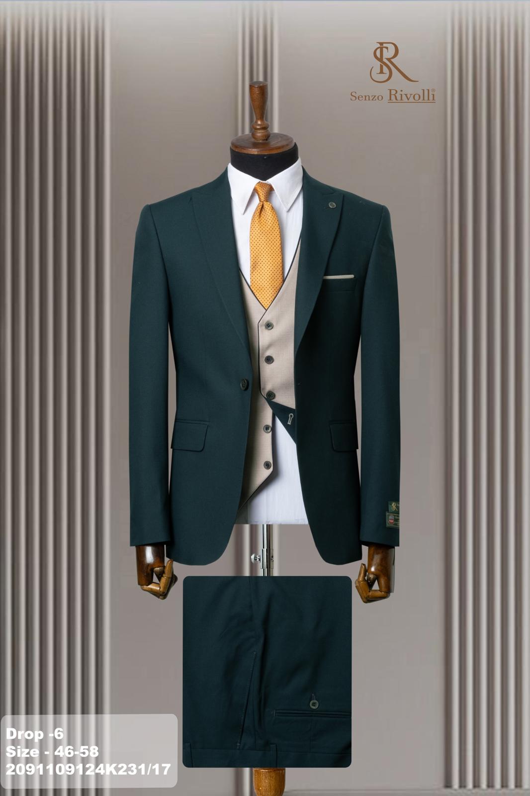 Classic Plain Three-Piece Suit with Timeless Elegance