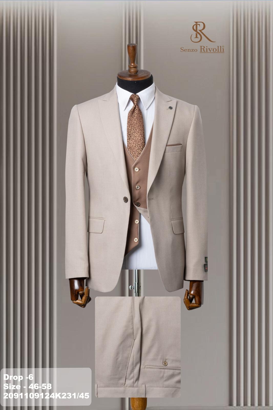 Classic Plain Three-Piece Suit with Timeless Elegance