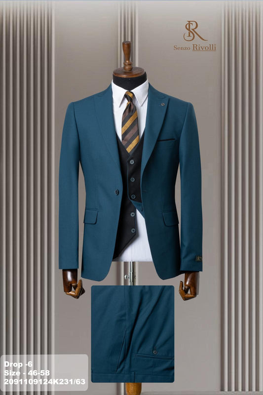 Classic Plain Three-Piece Suit with Timeless Elegance