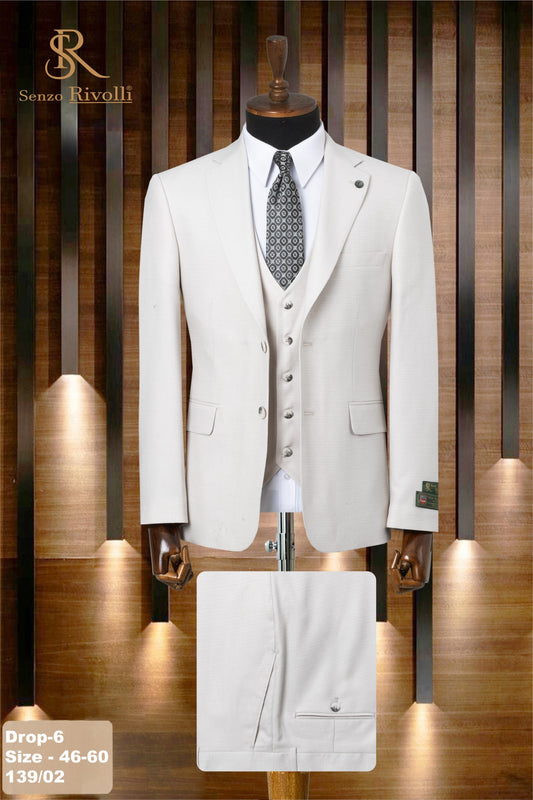 Classic Plain Three-Piece Suit with Timeless Elegance