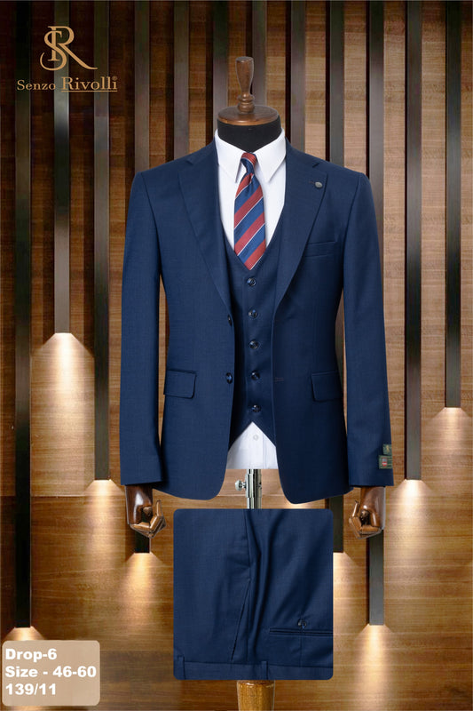 Classic Plain Three-Piece Suit with Timeless Elegance