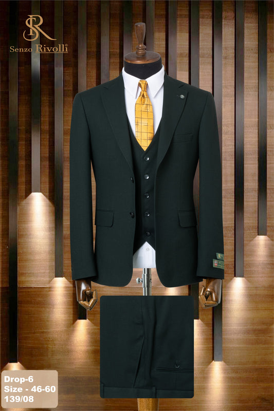 Classic Plain Three-Piece Suit with Timeless Elegance