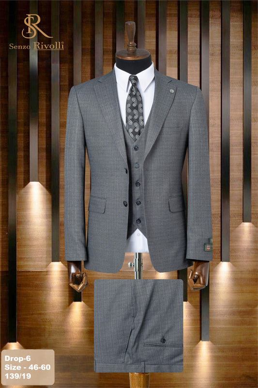 Classic Plain Three-Piece Suit with Timeless Elegance