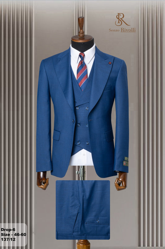 Classic Plain Three-Piece Suit with Timeless Elegance