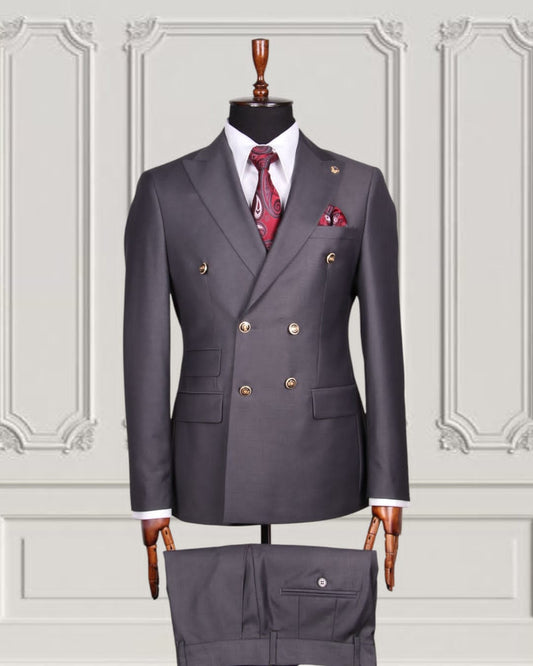 Classic Plain Double Breasted Suit with Timeless Elegance