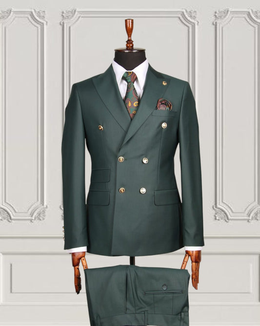 Classic Plain Double Breasted Suit with Timeless Elegance