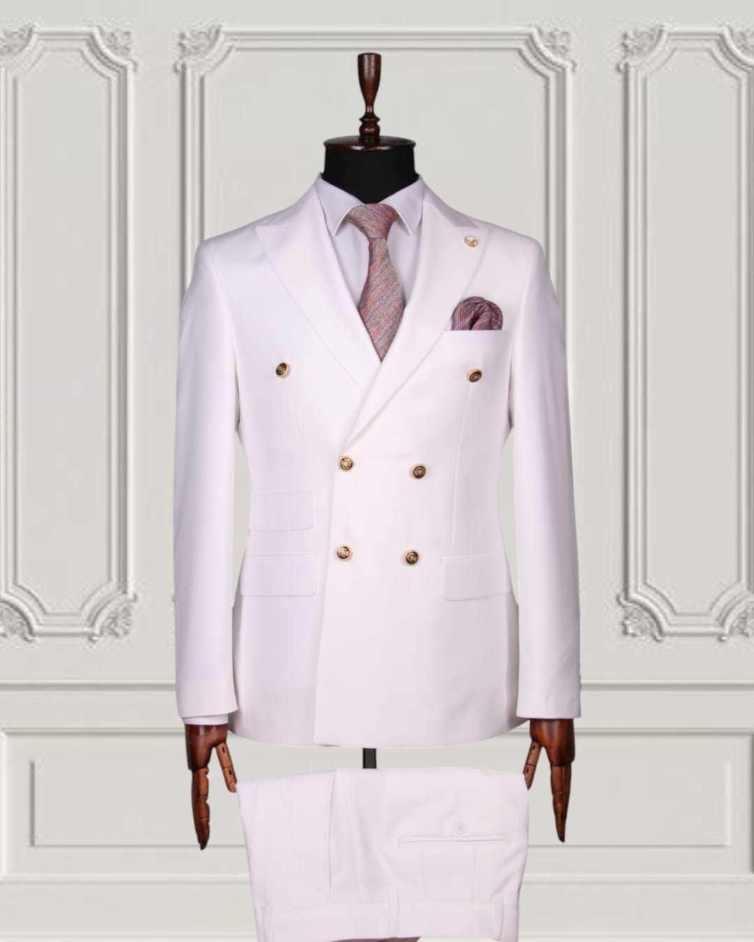 Classic Plain Double Breasted Suit with Timeless Elegance