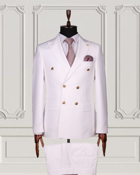 Classic Plain Double Breasted Suit with Timeless Elegance