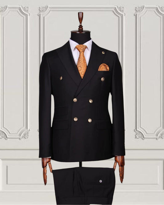 Classic Plain Double Breasted Suit with Timeless Elegance