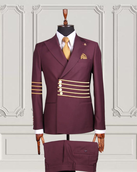 Classic Plain Double Breasted Suit with Timeless Elegance