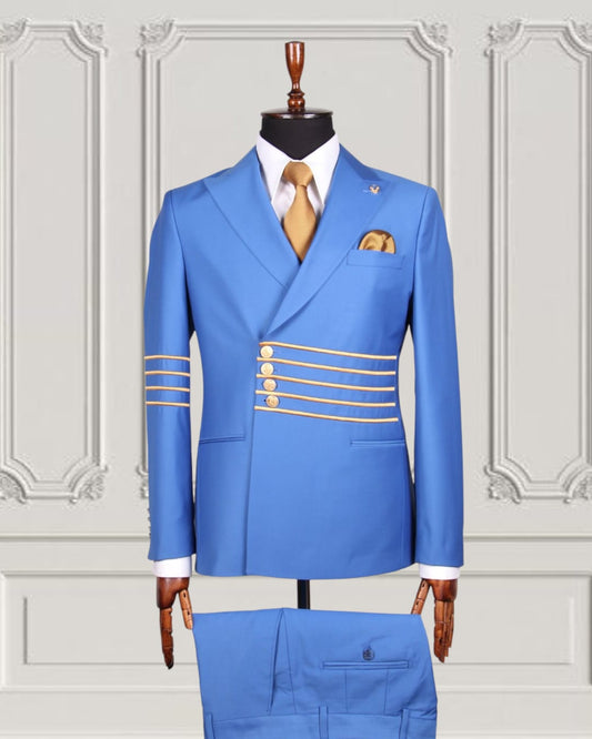 Classic Plain Double Breasted Suit with Timeless Elegance