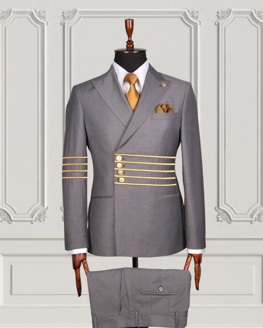 Classic Plain Double Breasted Suit with Timeless Elegance