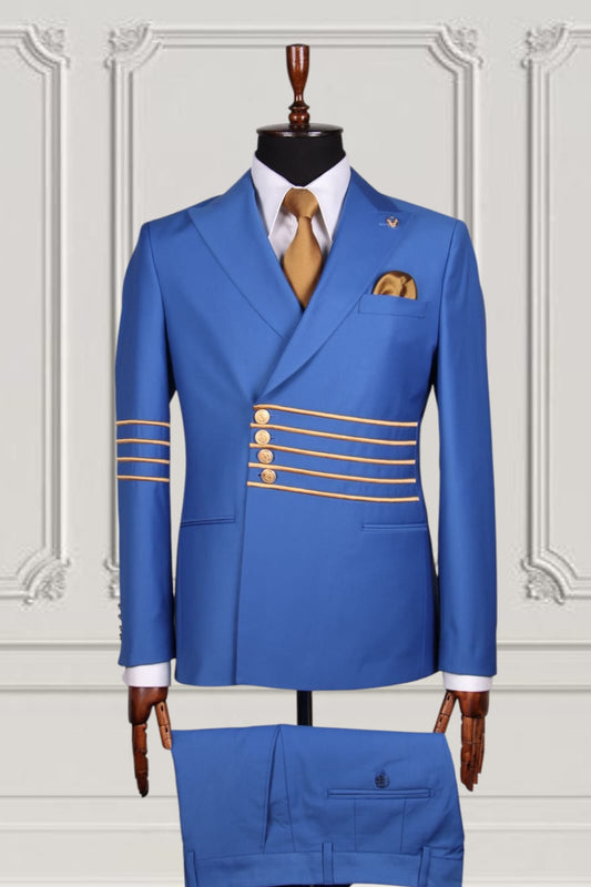 Classic Plain Double Breasted Suit with Timeless Elegance