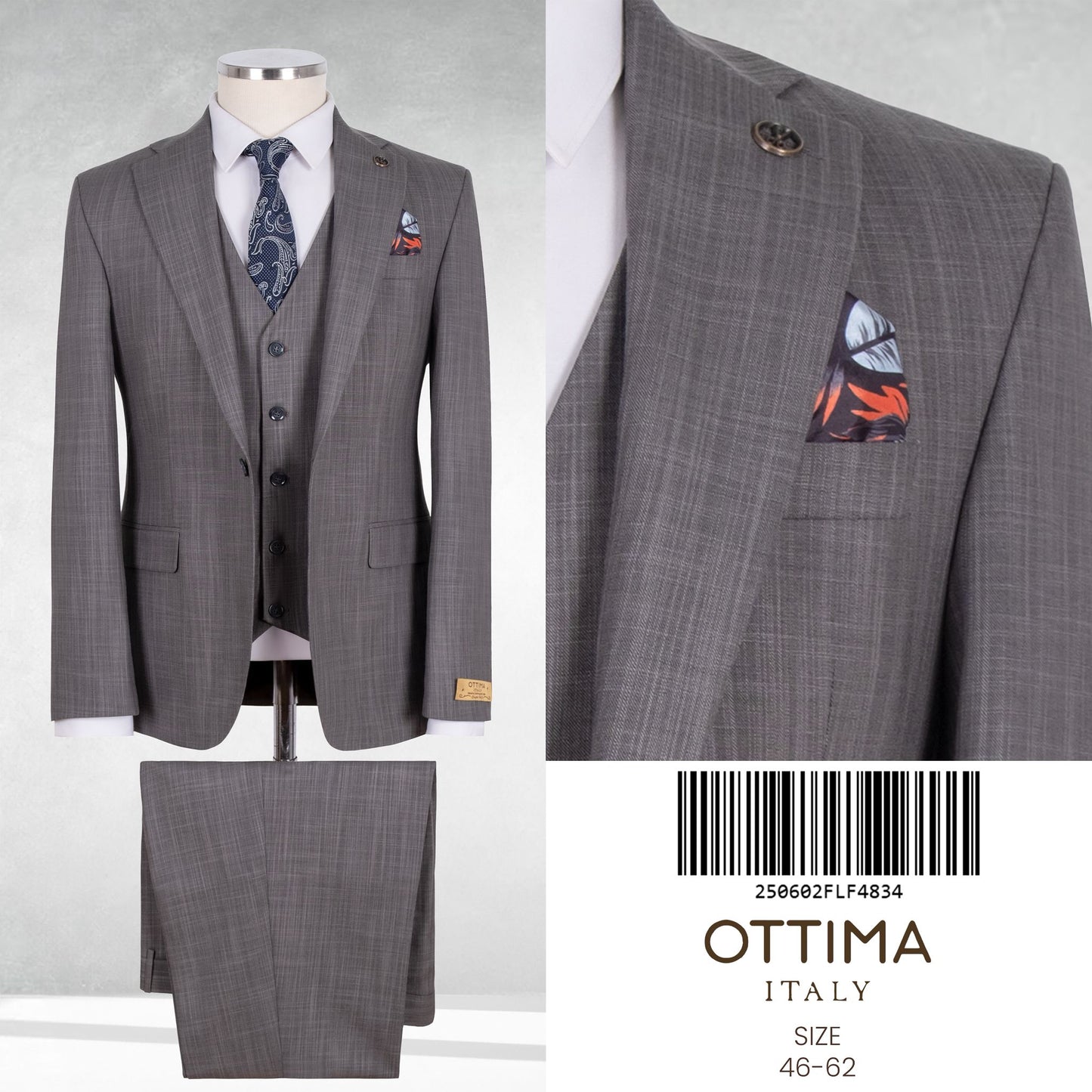 Classic Italian Three-Piece Suit with Timeless Elegance