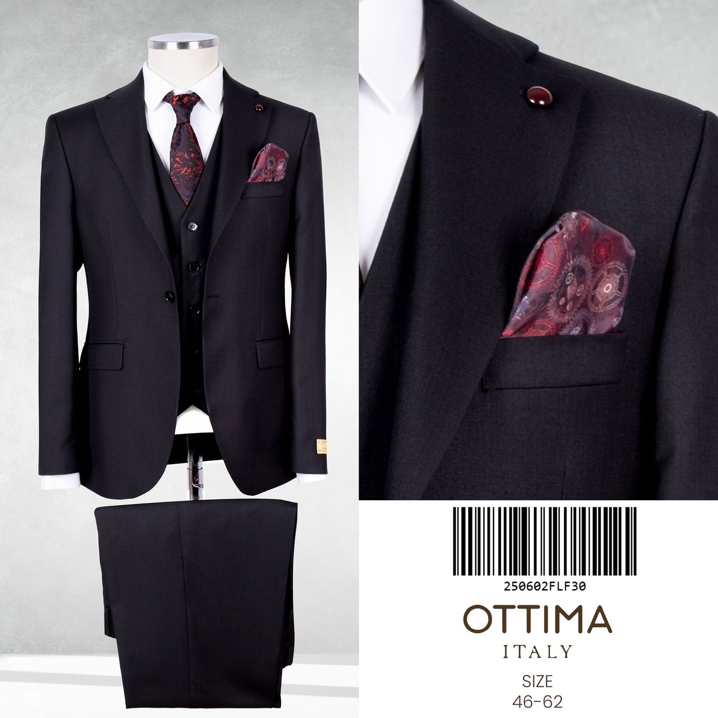 Classic Italian Three-Piece Suit with Timeless Elegance
