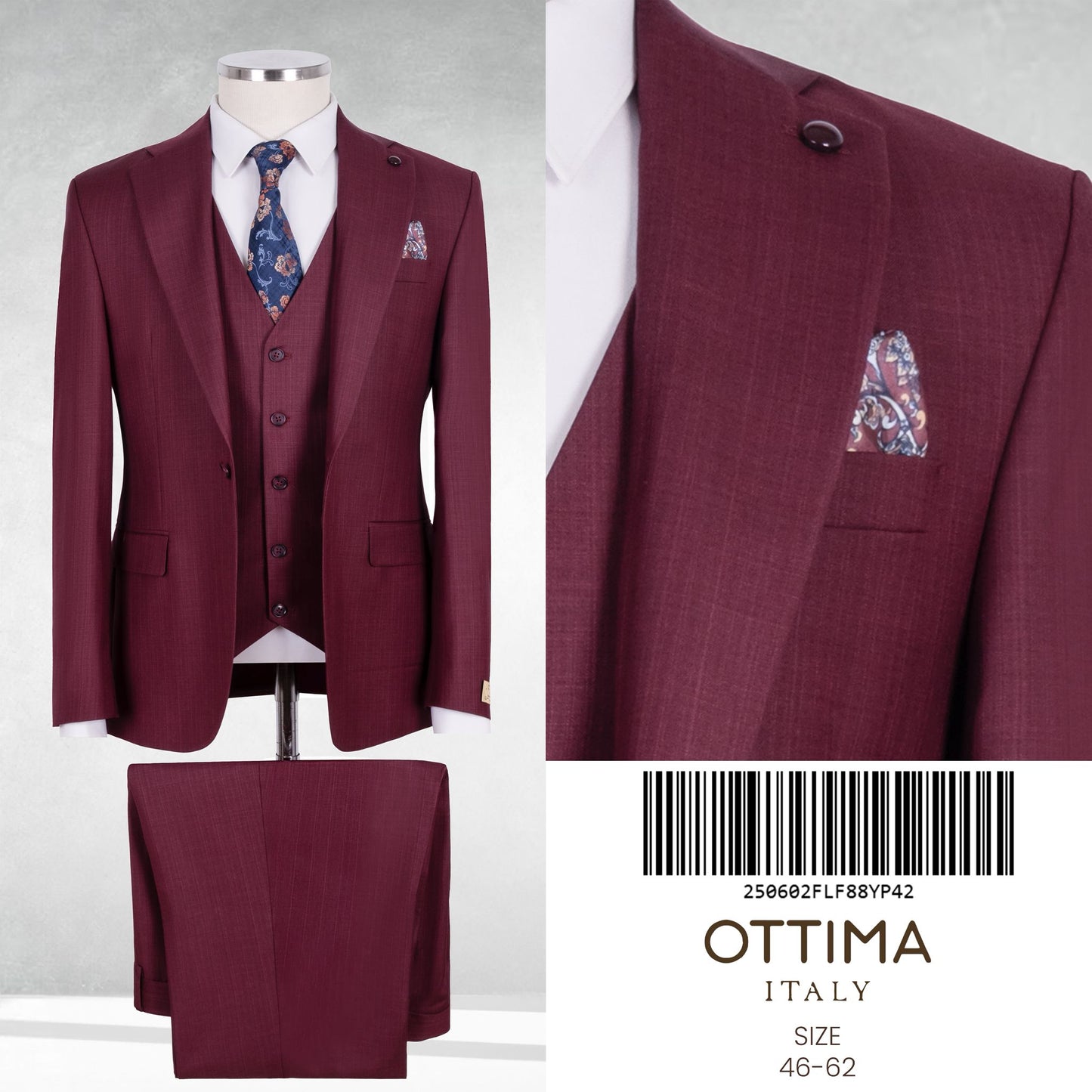 Classic Italian Three-Piece Suit with Timeless Elegance