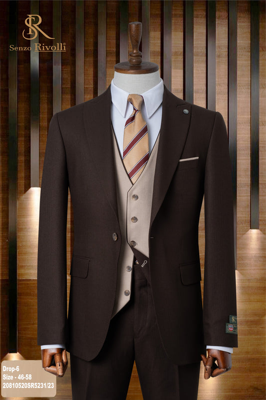 Classic Plain Three-Piece Suit with Timeless Elegance
