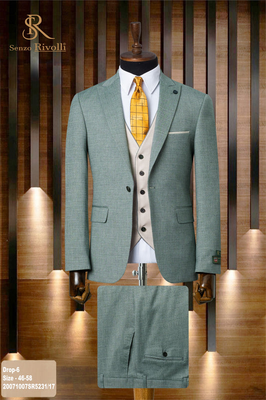 Classic Plain Three-Piece Suit with Timeless Elegance