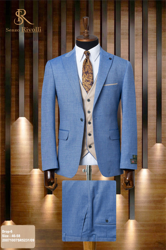 Classic Plain Three-Piece Suit with Timeless Elegance
