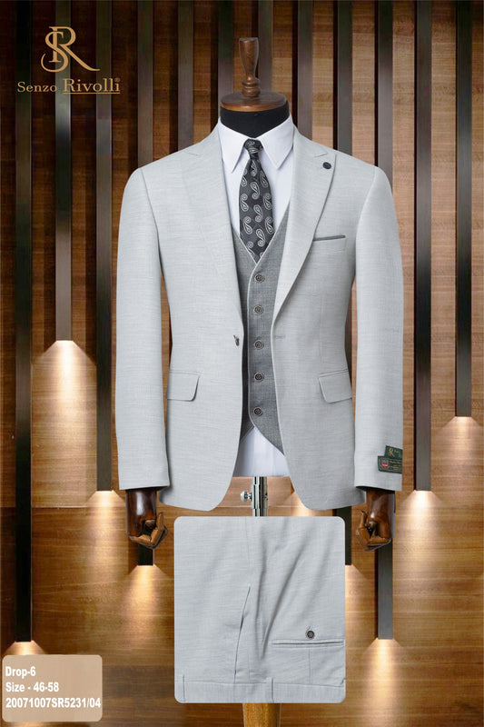 Classic Plain Three-Piece Suit with Timeless Elegance