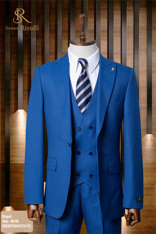Classic Plain Three-Piece Suit with Timeless Elegance