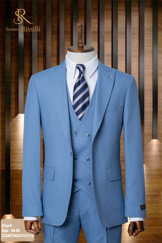 Classic Plain Three-Piece Suit with Timeless Elegance