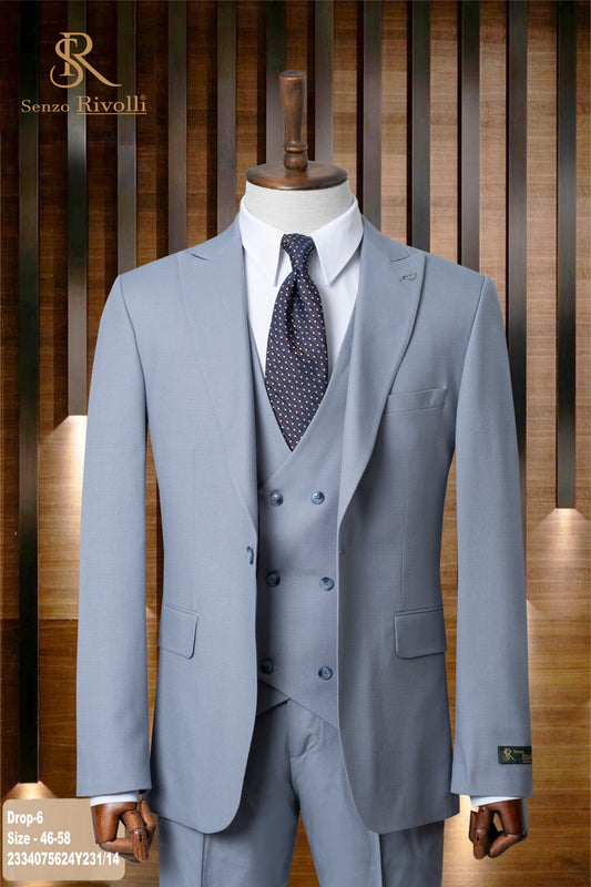 Classic Plain Three-Piece Suit with Timeless Elegance