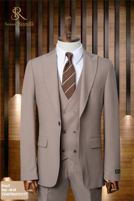 Classic Plain Three-Piece Suit with Timeless Elegance