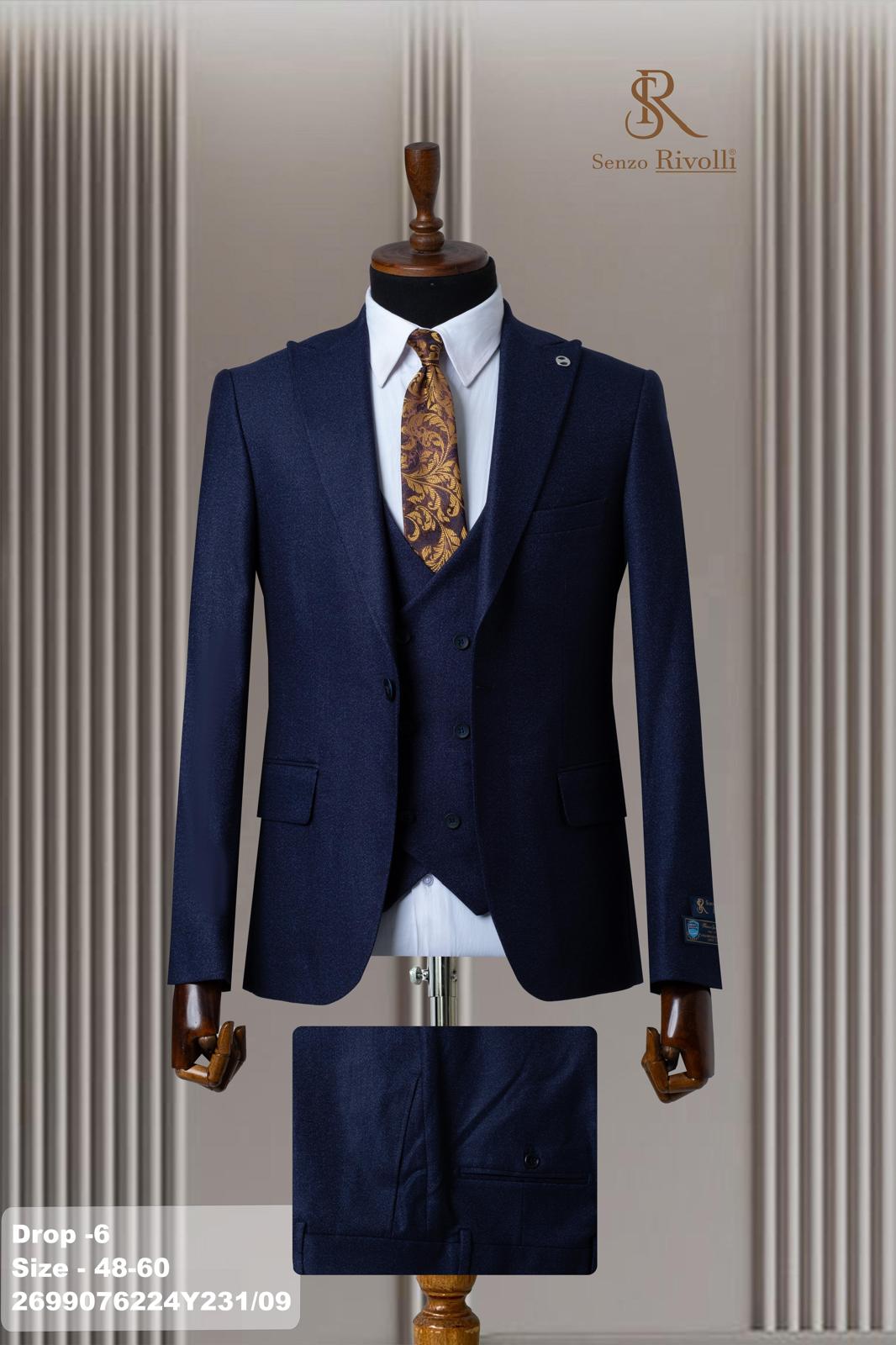 Classic Plain Three-Piece Suit with Timeless Elegance