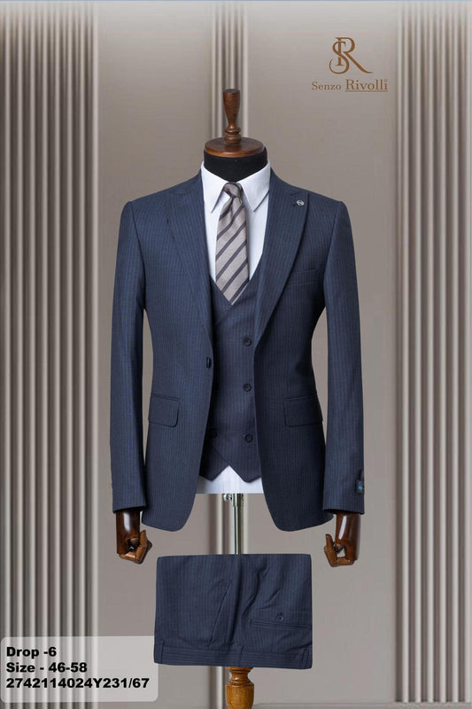 Classic Plain Three-Piece Suit with Timeless Elegance