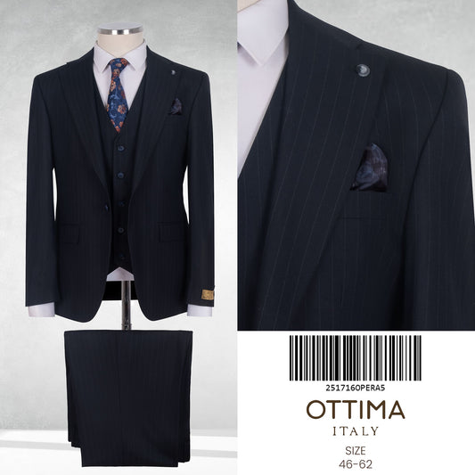 Classic Italian Three-Piece Suit with Timeless Elegance
