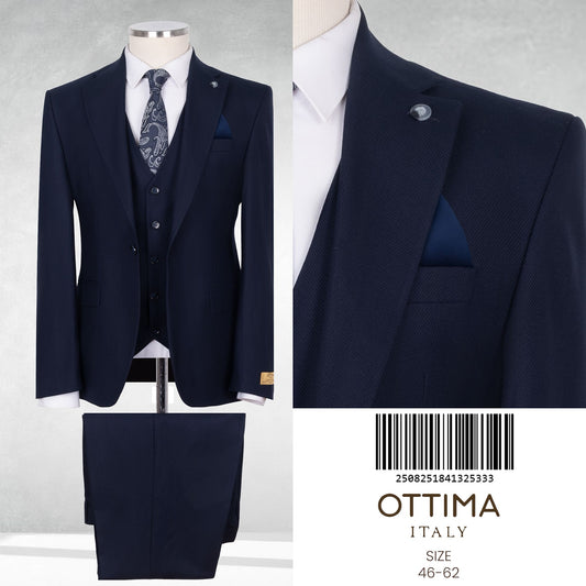 Classic Italian Three-Piece Suit with Timeless Elegance