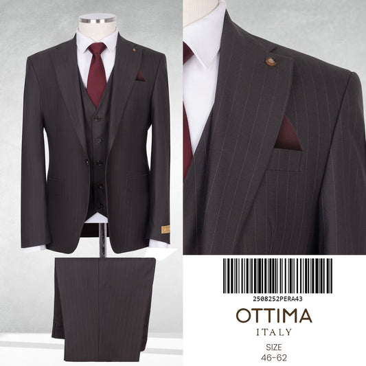 Classic Italian Three-Piece Suit with Timeless Elegance