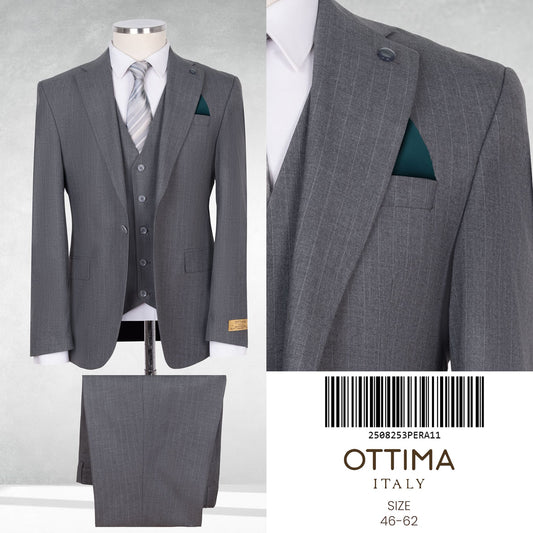 Classic Italian Three-Piece Suit with Timeless Elegance