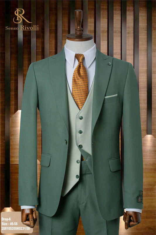 Classic Plain Three-Piece Suit with Timeless Elegance