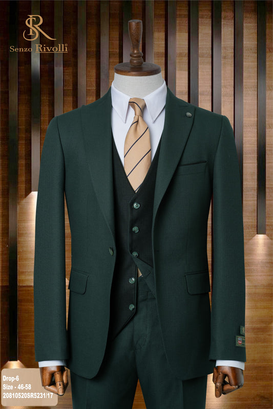 Classic Plain Three-Piece Suit with Timeless Elegance